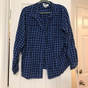 Blue Checked Flannel Shirt