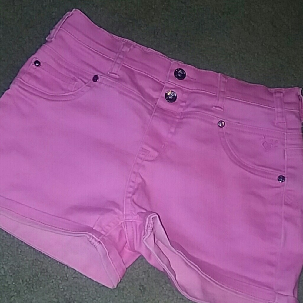 BRIGHT PINK JUSITICE SHORTS
