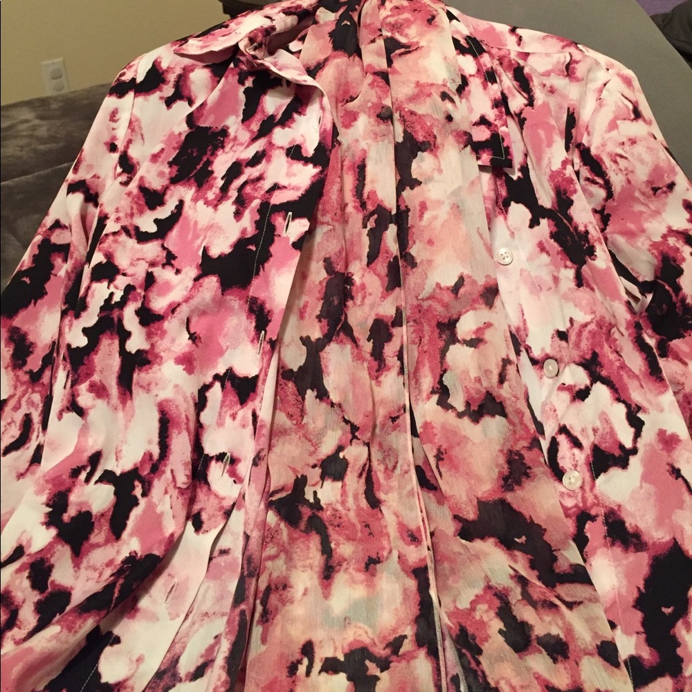 Chicos button down with matching scarf