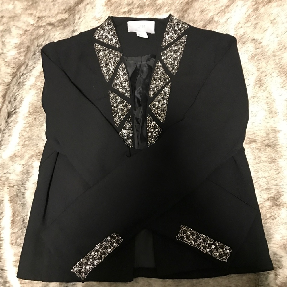 H&M Embellished Black Blazer
