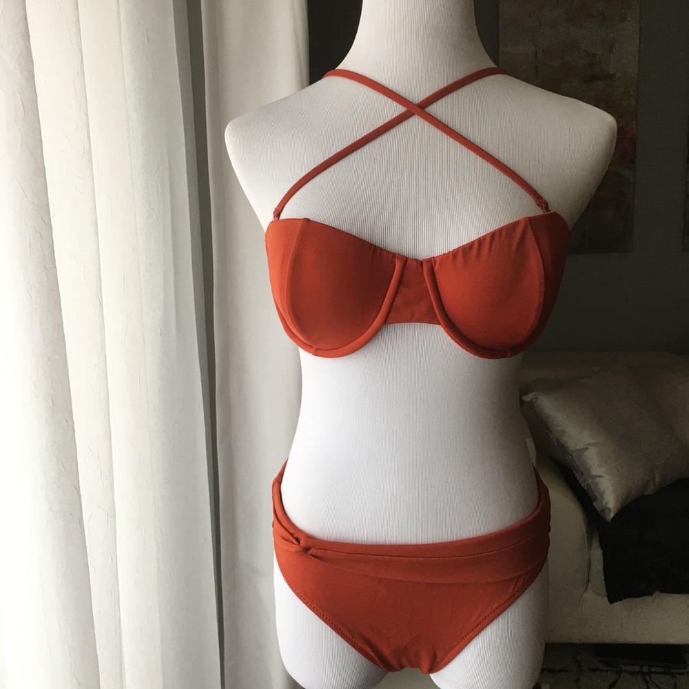 J.Crew Cinnamon Orange Convertible Bikini Swimsuit