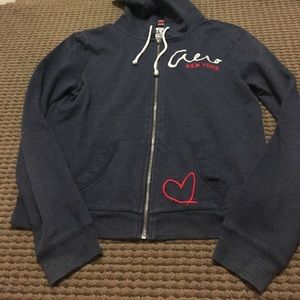 Aeropostale Blue Zip Up Hoodie
