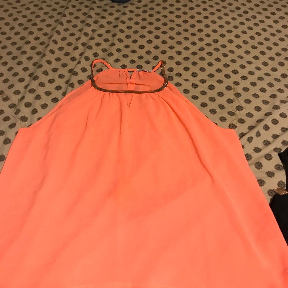 Coral gold summer top