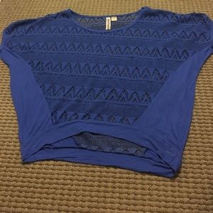 Eyeshadow Lace Blue Flowy Top