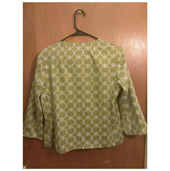 Talbots Yellow Green pattern blazer size 6 - Picture 4 of 10