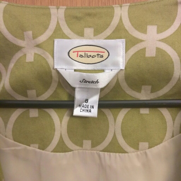 Talbots Yellow Green pattern blazer size 6 - Picture 10 of 10
