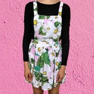 Retro Tropical Floral Print Pastel Pink Jumper