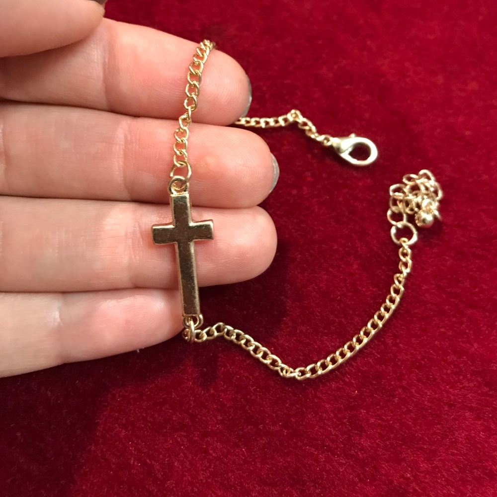 Cross bracelet/anklet in Rosegold