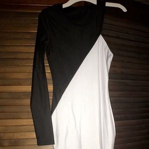 White and black dress