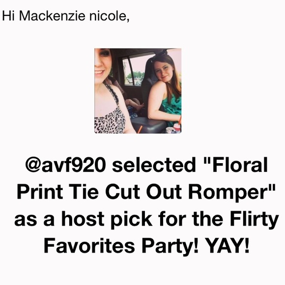 ‼️LAST‼️🎉HOST PICK & PM Floral Tie Cut Out Romper - Picture 5 of 7