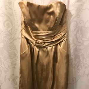 Gold David's Bridal Bridesmaid Dress