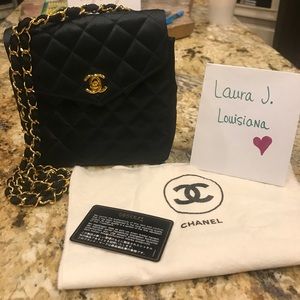 ♥️SOLD♥️ Chanel Vintage Flap Bag Quilted Satin