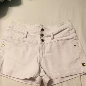 White high Waisted Shorts.