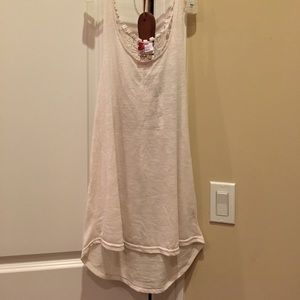 Cream lace back tank top