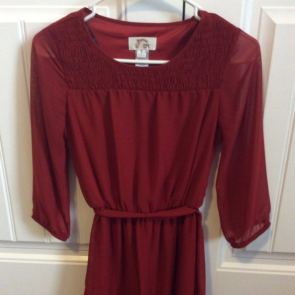 Girls Sweet Storm Rust Colored Dress