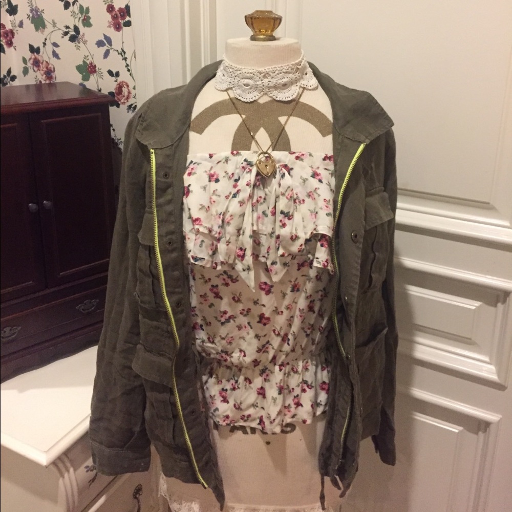 NWOT Free People Army Military Green Jacket