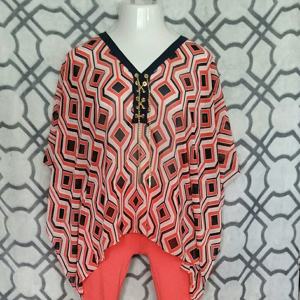 Michael Kors Multi-colored Asymmetrical Blouse
