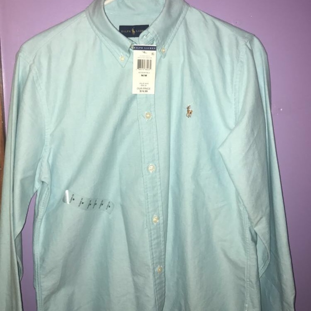 Blue button down dress shirt