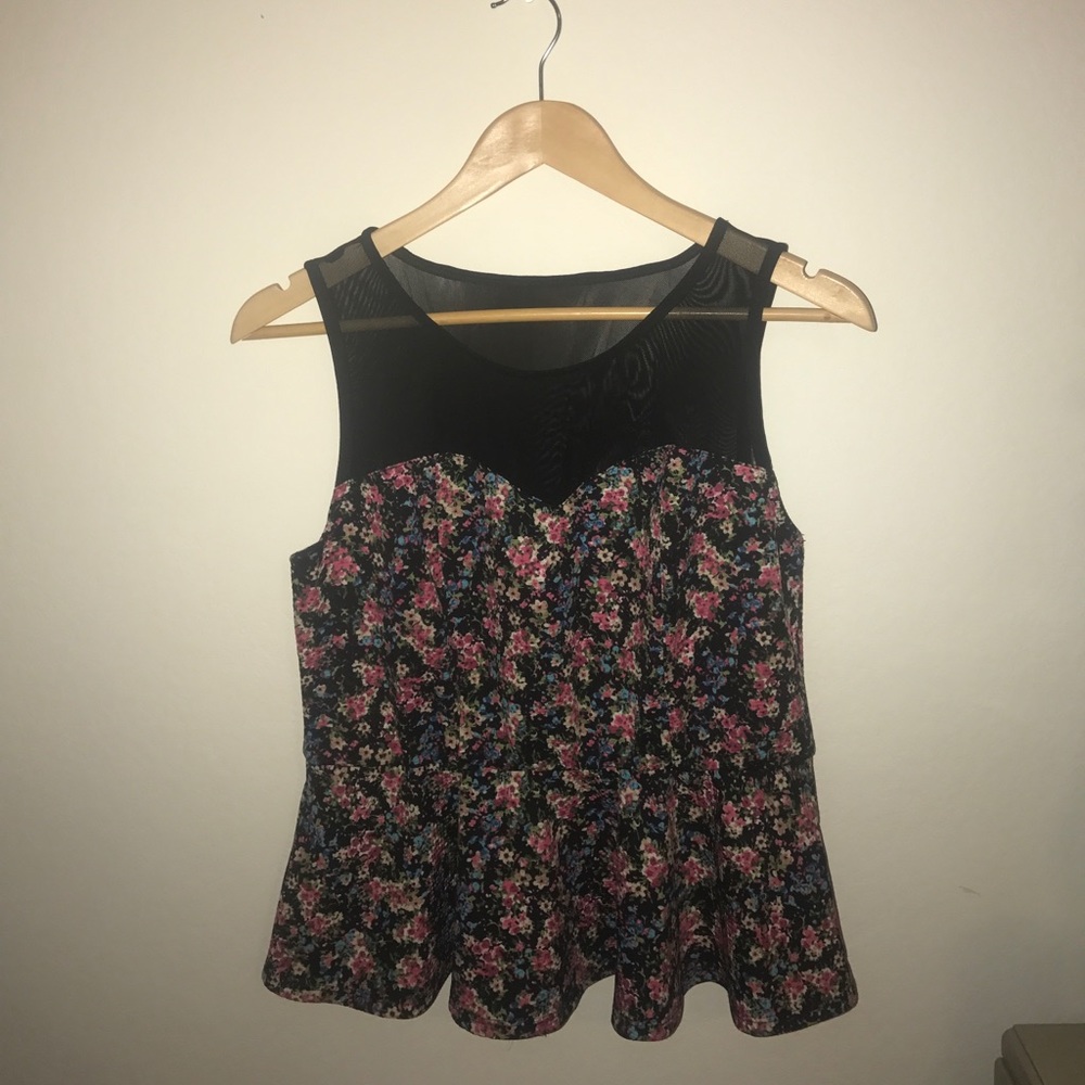 Peplum flower top