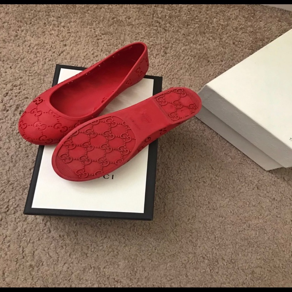 Girls Authentic Gucci Rubber Flats Size 29 =US 12