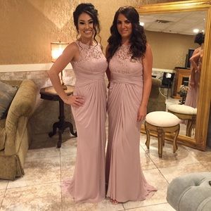 Taupe bridesmaid dress