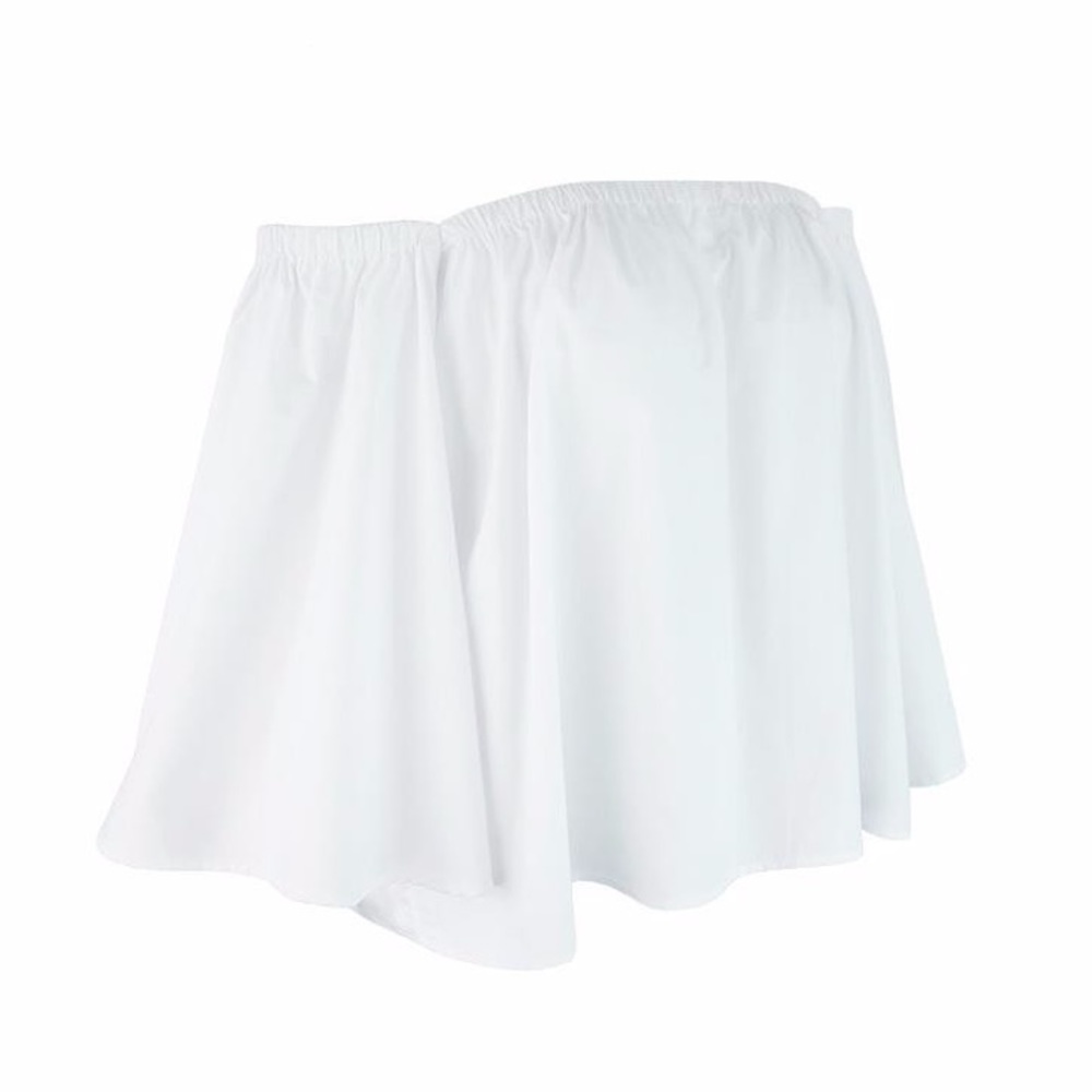 Off Shoulder Bell Sleeve Ruffle Crop Blouse White - Picture 6 of 8