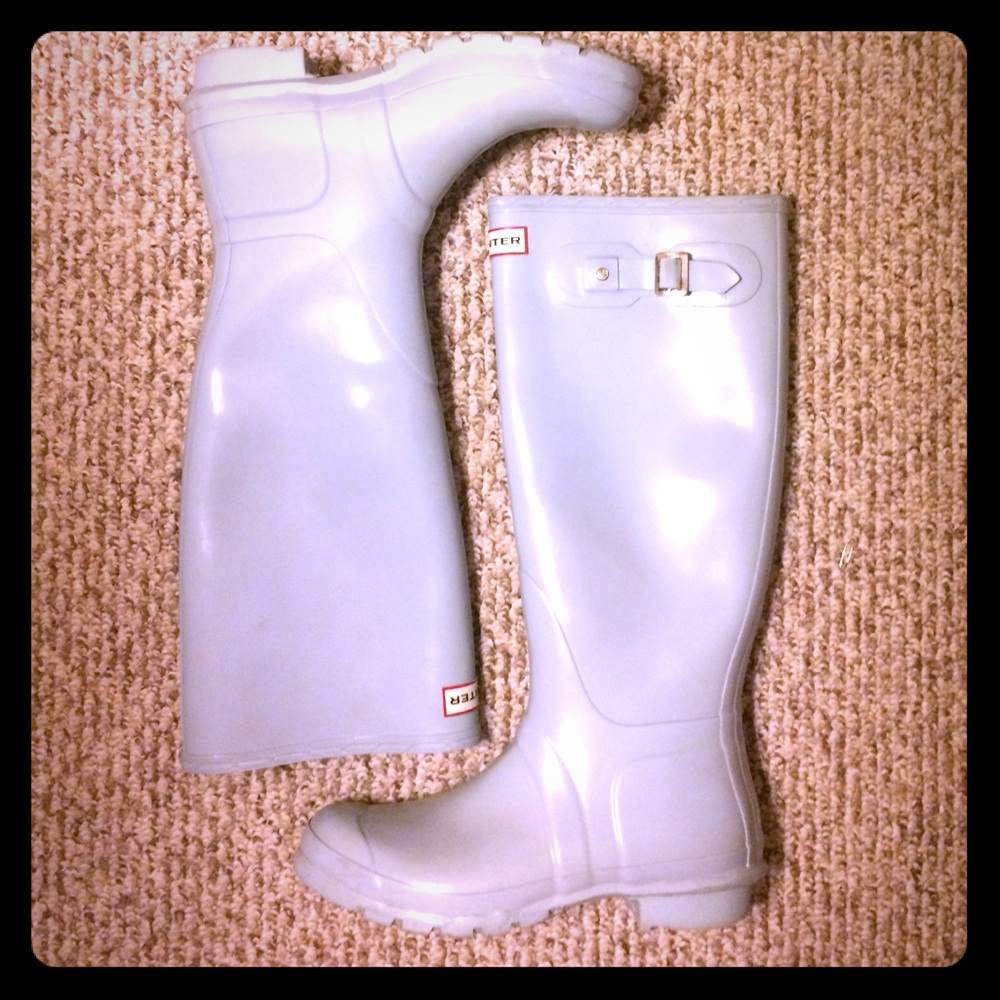 Hunter Tall Glossy Light Blue Rainboot