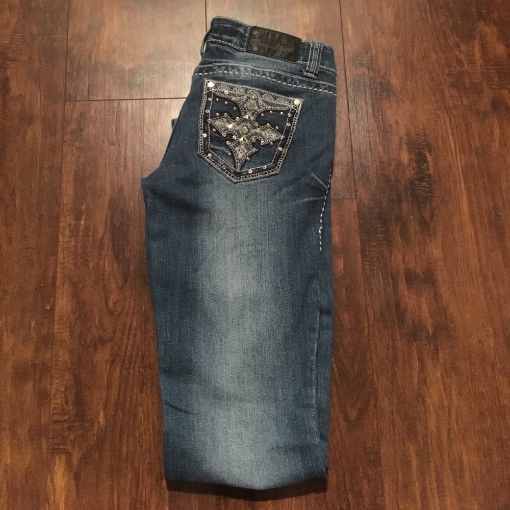 Flared Studded Jeans