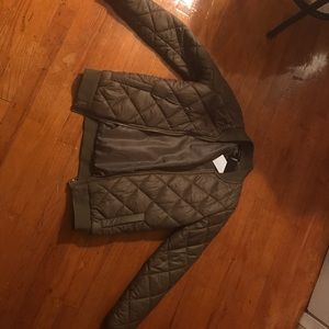 Olive green bomber women's coat. Never worn.