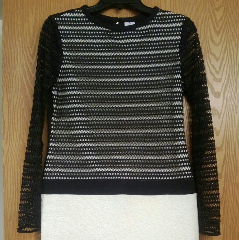 Julia Jordan B&W Lace-Style Overlay Dress