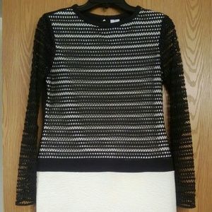 Julia Jordan B&W Lace-Style Overlay Dress