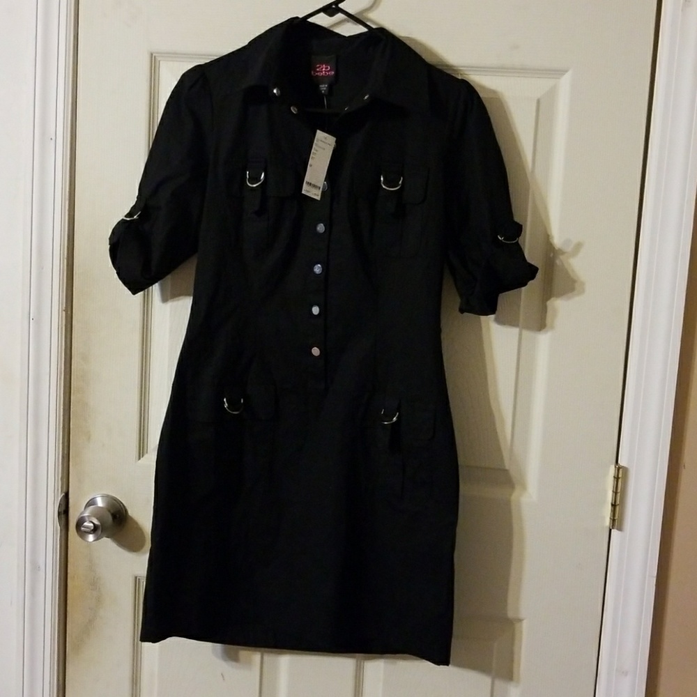 2b bebe black midi dress