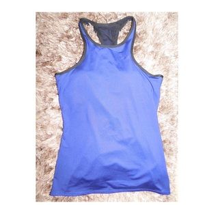 Fabletics navy tank top with inbuilt support bra