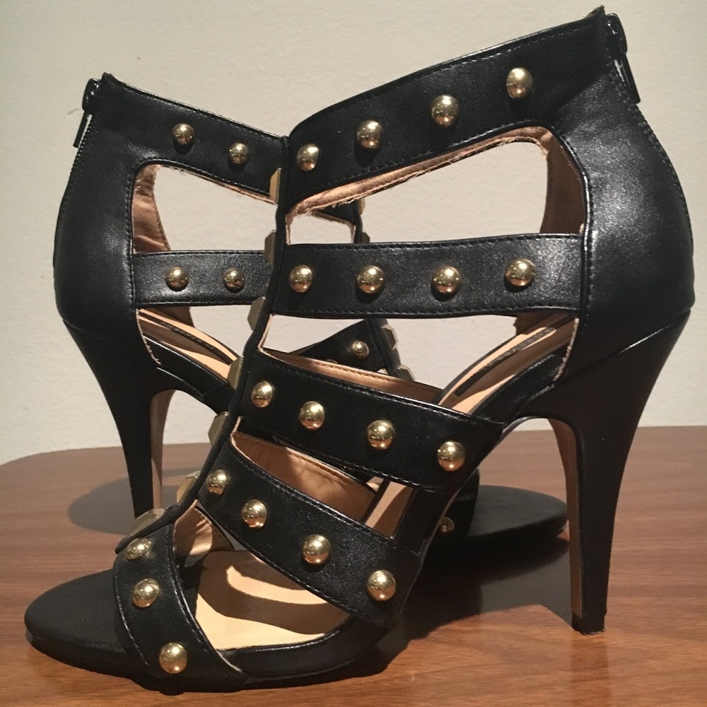 Forever 21 faux leather studded heels