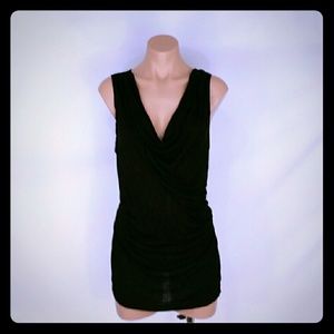 Nwt black cowl neck sleeveless AGB blouse, size xl