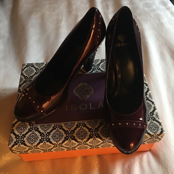Isola Ravello Crimson Patent Leather Pump Size 7 - Picture 5 of 11