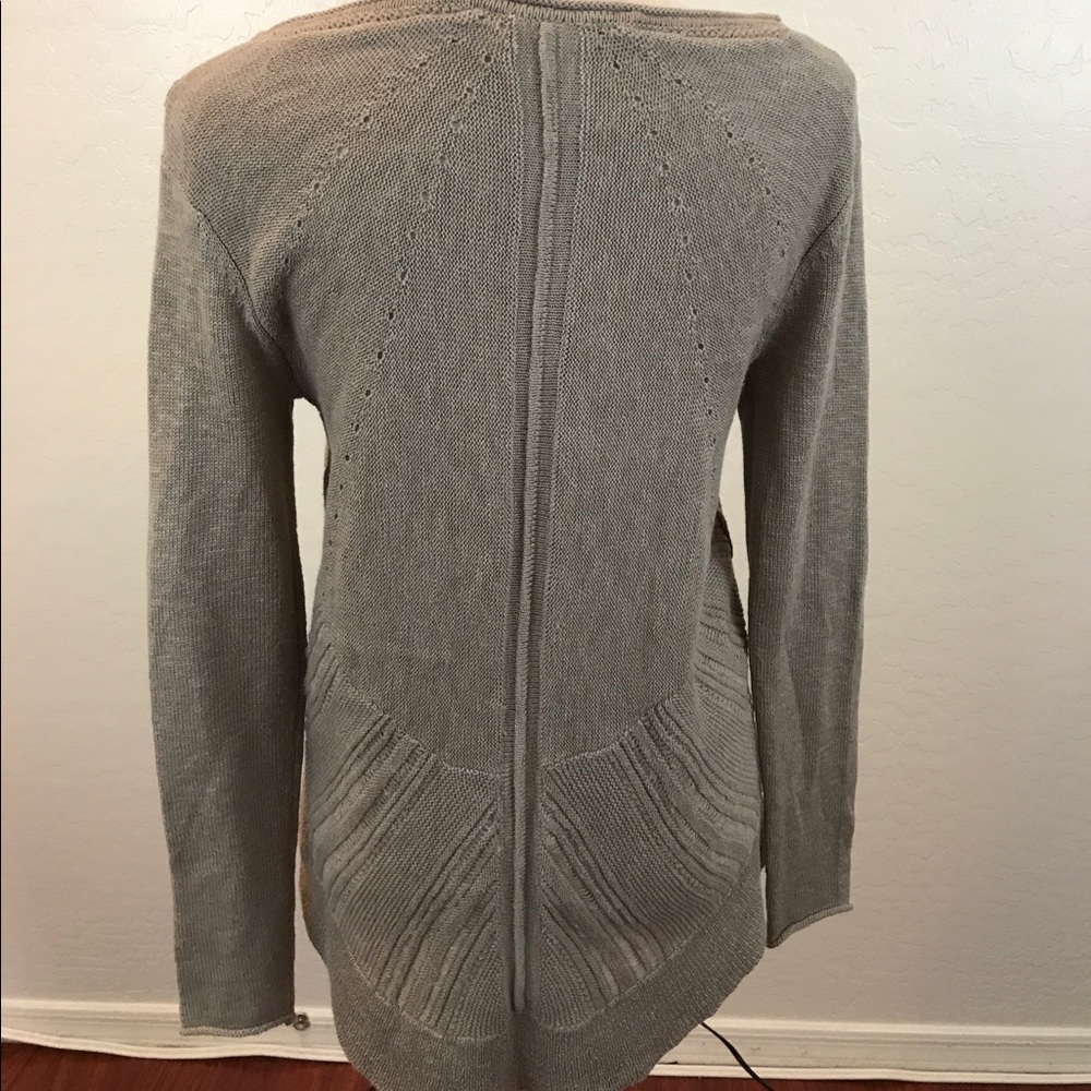 Anthropologie Moth High-low Taupe Sweater Sz S - Picture 3 of 5