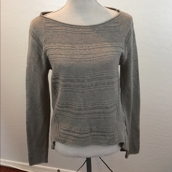Anthropologie Moth High-low Taupe Sweater Sz S - Picture 2 of 5