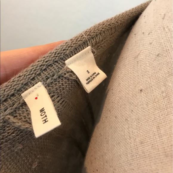 Anthropologie Moth High-low Taupe Sweater Sz S - Picture 5 of 5