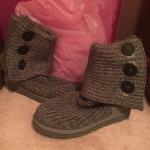 Ugg Gray Classic Cardy Knit Boot