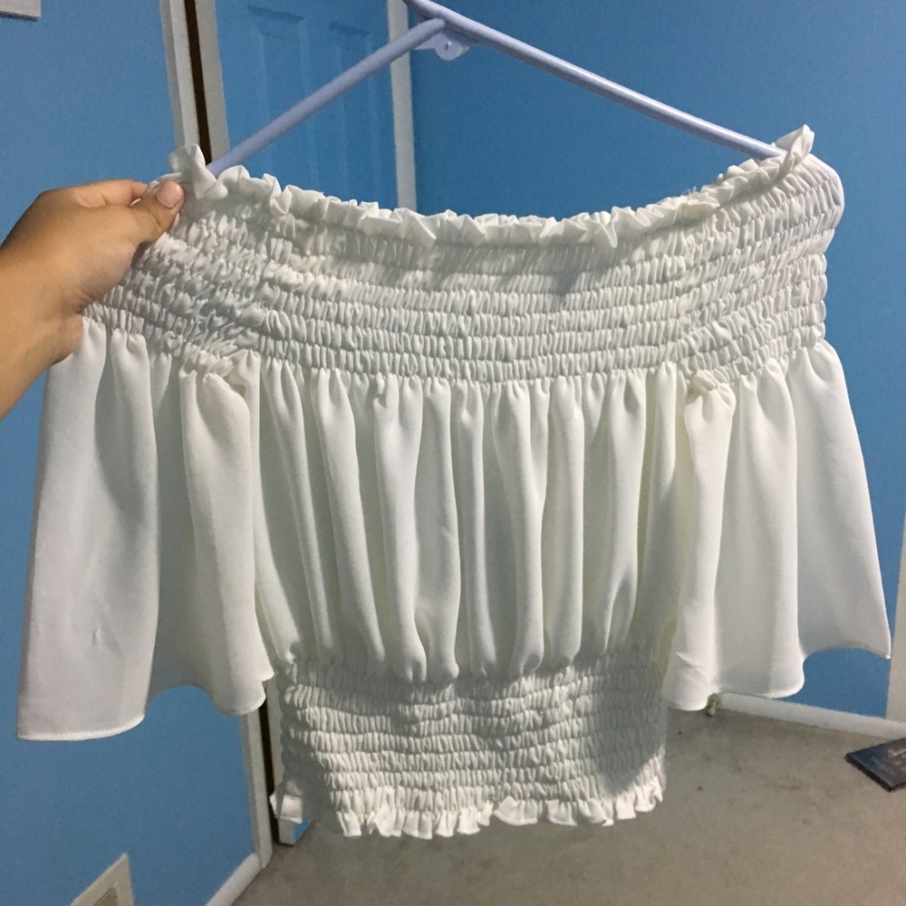 White Off The Shoulders Shirt