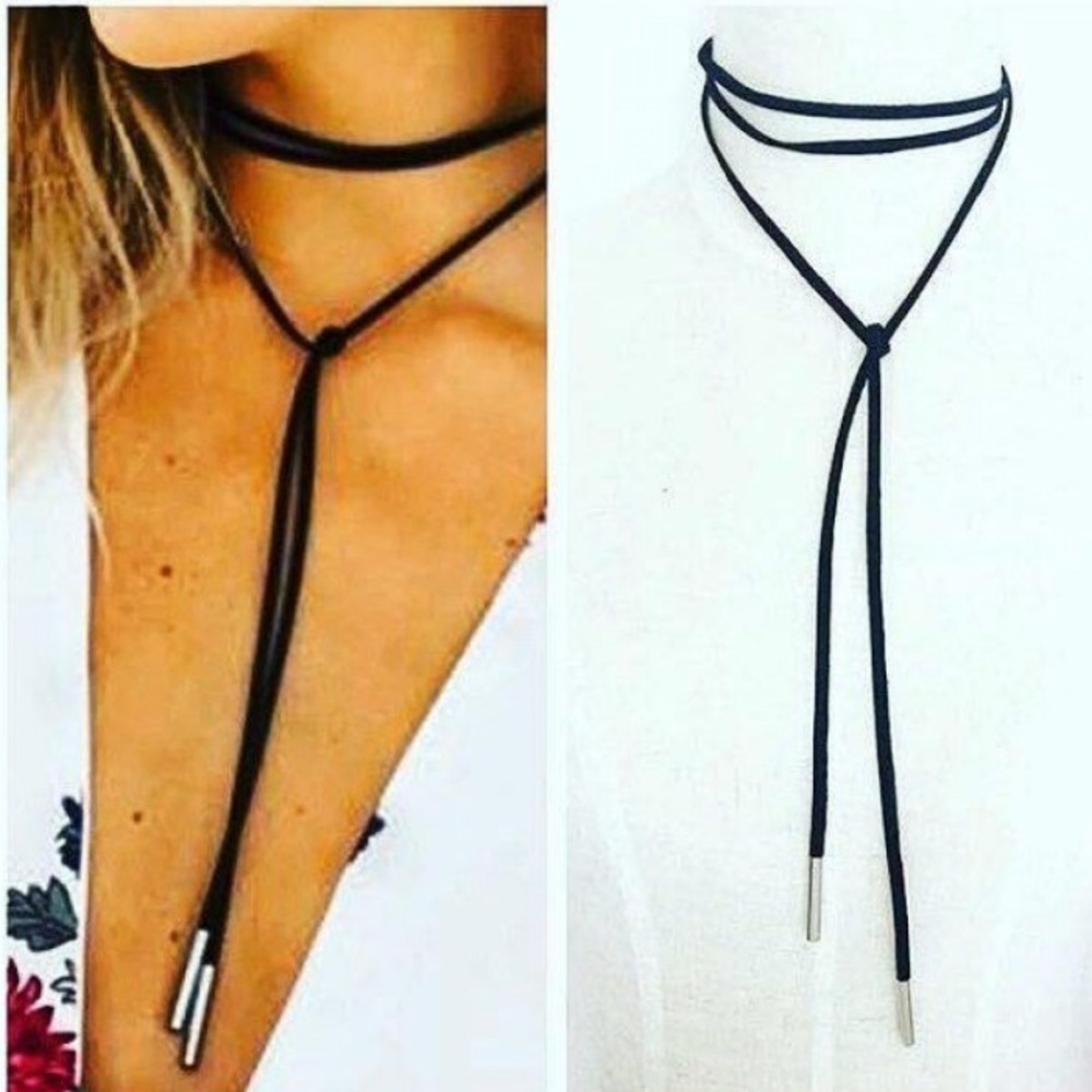 Black shoe lace choker