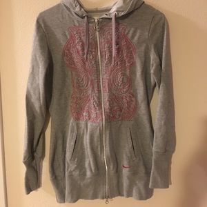 Grey long line fitted sweatshirt