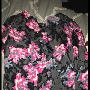 Aqua long sleeve silk blouse size small