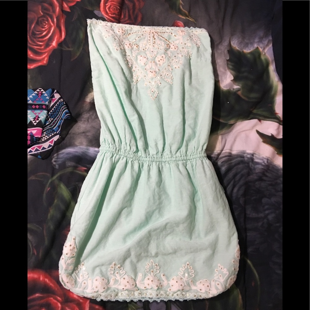 Tube teal gold sequin dress