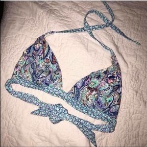 New without tags VS Blue Paisley Foil Bikini Top.