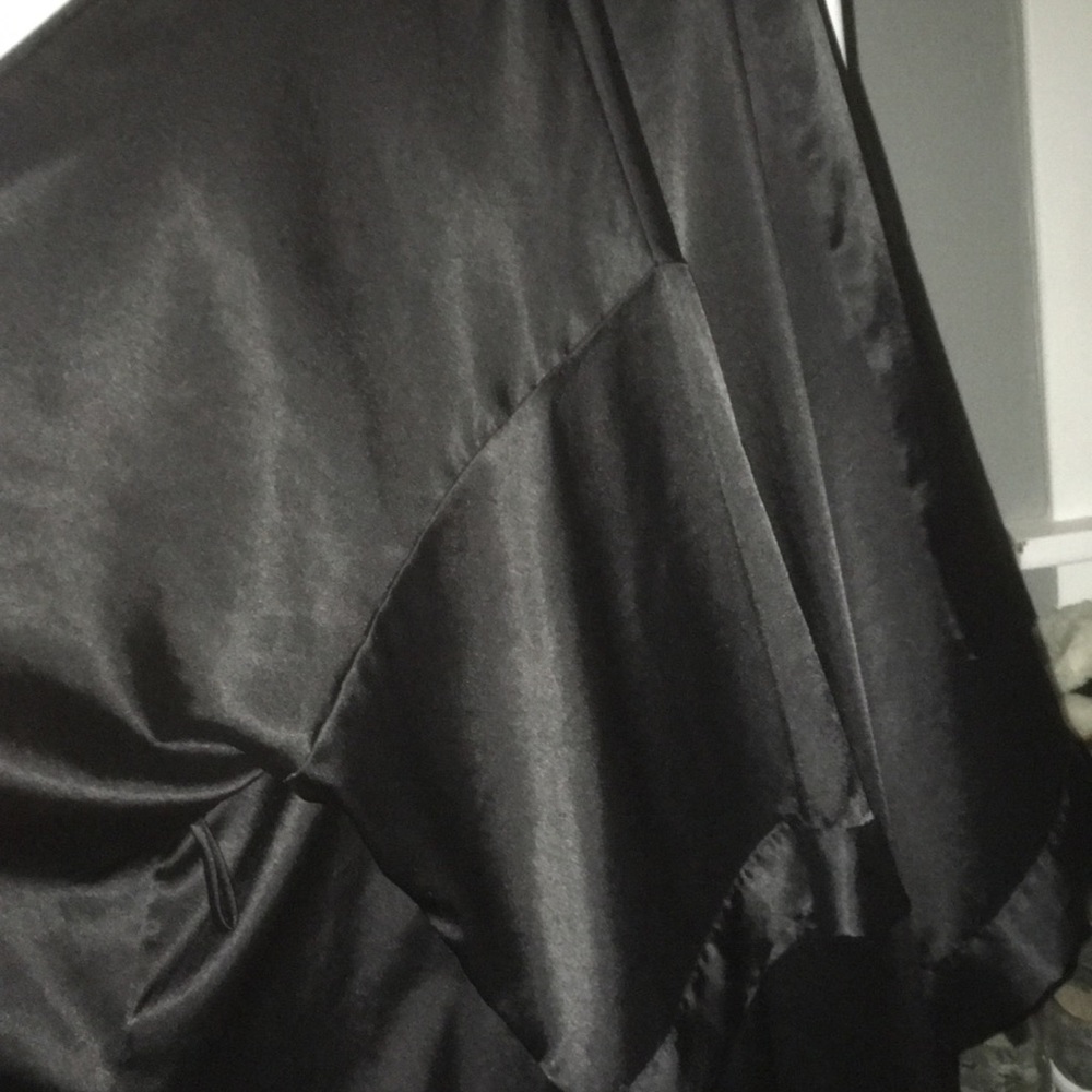 Victoria's Secret black silk robe with belt