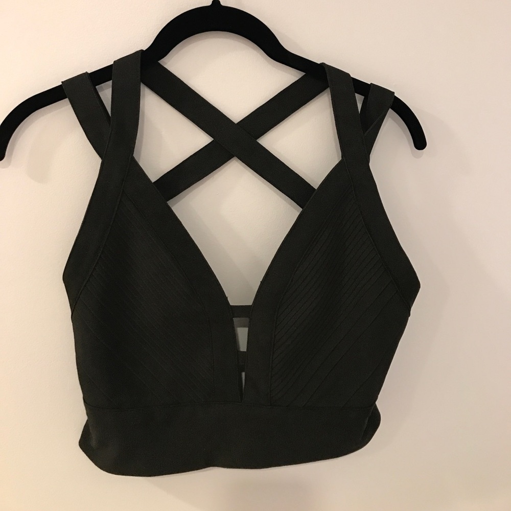 Black bandage crop top