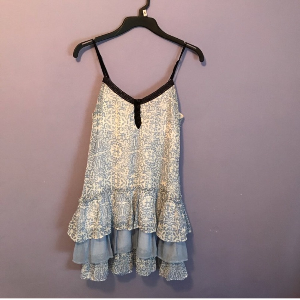Blue and White Slip Dress