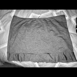 Silver free people mini skirt with flare bottom